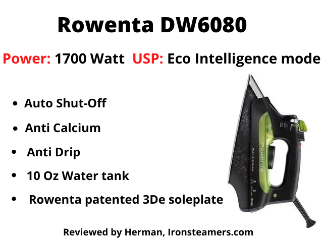 Rowenta DW6080 Eco-Intelligence 1700-Watt Steam Iron Review