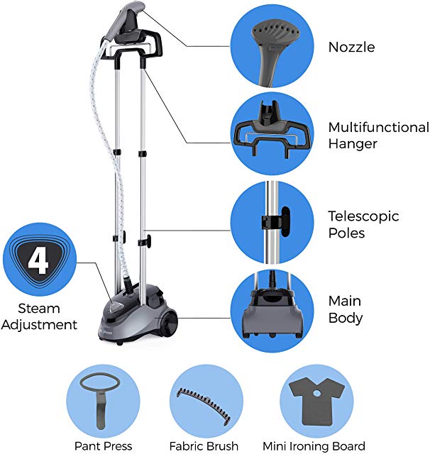 PurSteam Full Size Fabric Garment Steamer